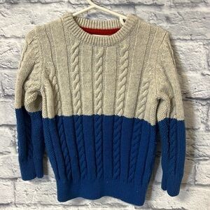 Mini Boden two-toned cable knit sweater, size 3-4y